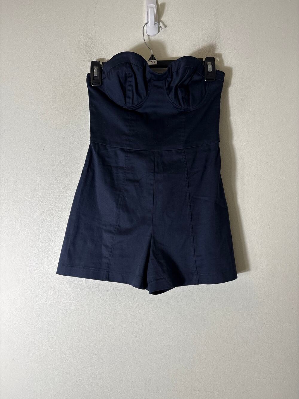 Maeve Navy Strapless Corset Romper Sz 2